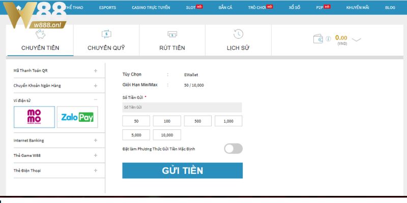 Chuyển khoản qua ví điện tử momo, zalo pay