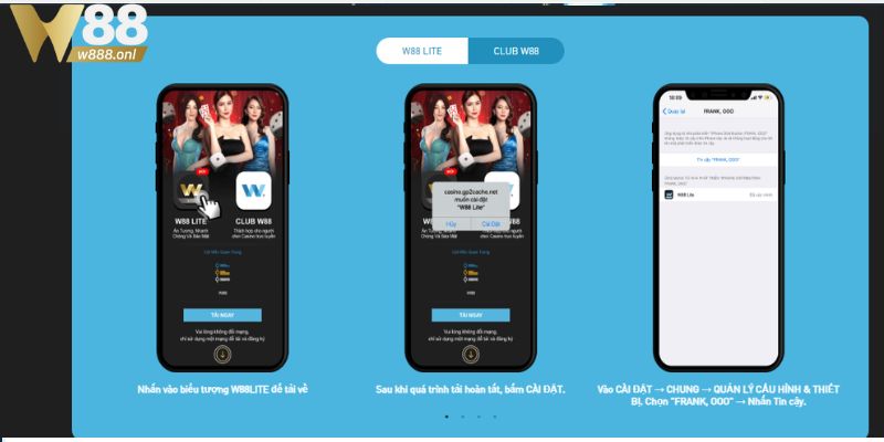 Các bước tải app W88 về IOS